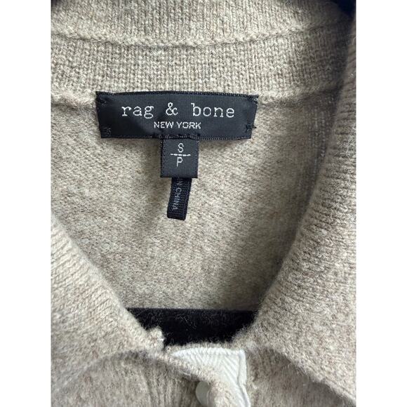 Rag & bone Ribbed Collar Button Down Sweater Midi Dress Beige Women's S - Picture 11 of 11